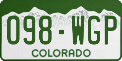 CO license plate 098WGP
