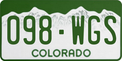 CO license plate 098WGS
