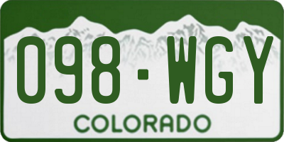CO license plate 098WGY