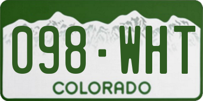 CO license plate 098WHT
