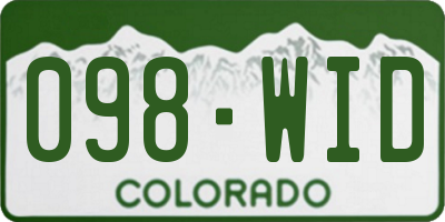 CO license plate 098WID