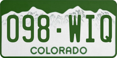 CO license plate 098WIQ