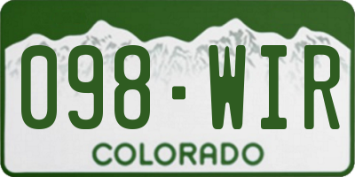 CO license plate 098WIR