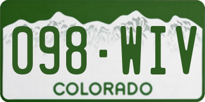 CO license plate 098WIV