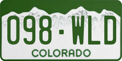 CO license plate 098WLD