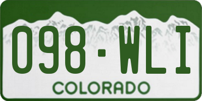 CO license plate 098WLI
