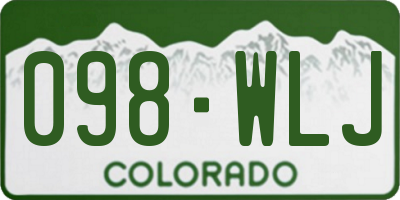 CO license plate 098WLJ
