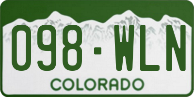 CO license plate 098WLN