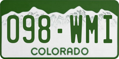 CO license plate 098WMI