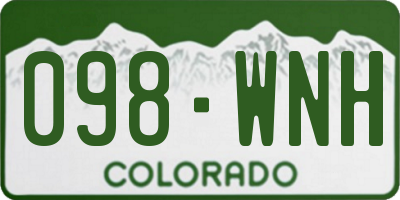 CO license plate 098WNH