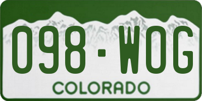 CO license plate 098WOG