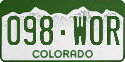 CO license plate 098WOR