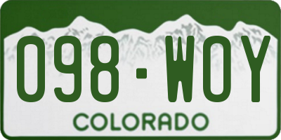 CO license plate 098WOY