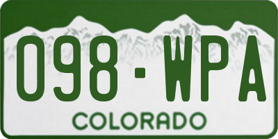 CO license plate 098WPA