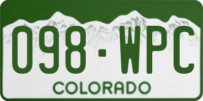 CO license plate 098WPC