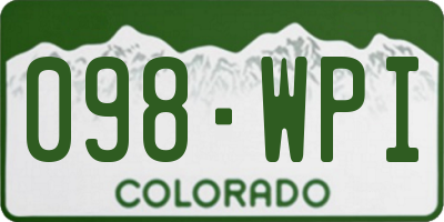 CO license plate 098WPI