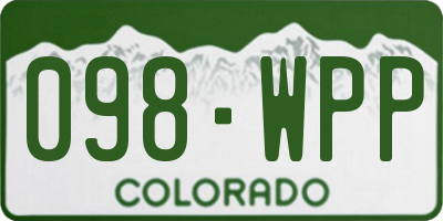 CO license plate 098WPP