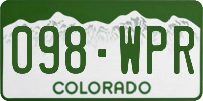 CO license plate 098WPR