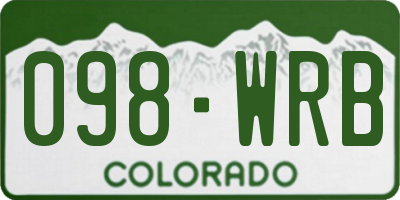 CO license plate 098WRB
