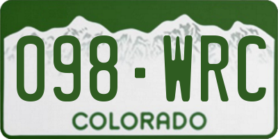 CO license plate 098WRC