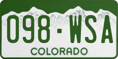 CO license plate 098WSA