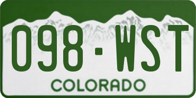 CO license plate 098WST