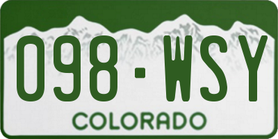 CO license plate 098WSY