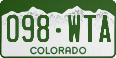 CO license plate 098WTA