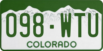 CO license plate 098WTU