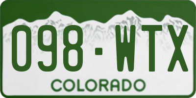 CO license plate 098WTX