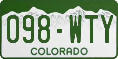 CO license plate 098WTY