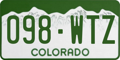 CO license plate 098WTZ