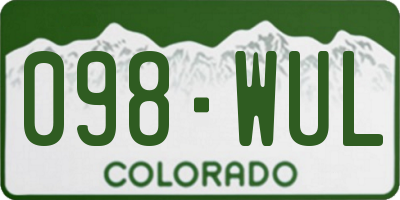CO license plate 098WUL