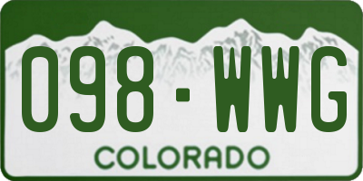 CO license plate 098WWG