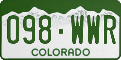 CO license plate 098WWR
