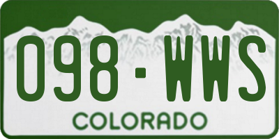 CO license plate 098WWS