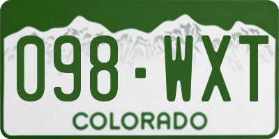 CO license plate 098WXT