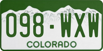 CO license plate 098WXW
