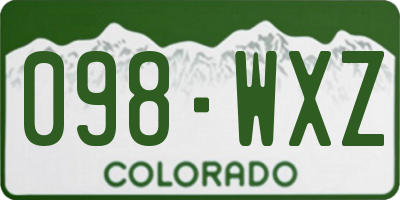 CO license plate 098WXZ