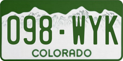 CO license plate 098WYK