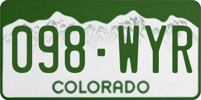 CO license plate 098WYR