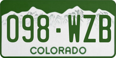 CO license plate 098WZB