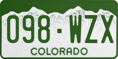 CO license plate 098WZX