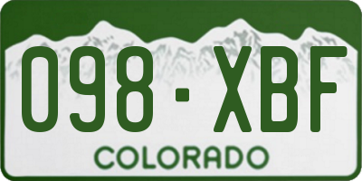 CO license plate 098XBF