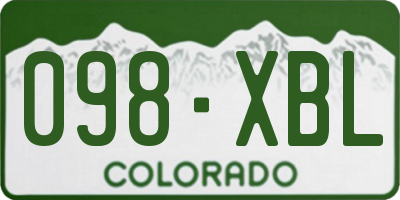 CO license plate 098XBL