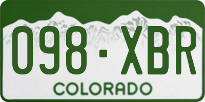 CO license plate 098XBR