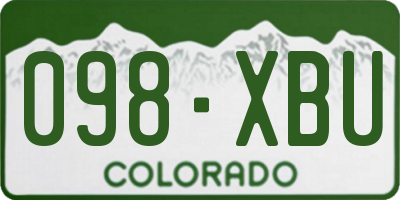 CO license plate 098XBU