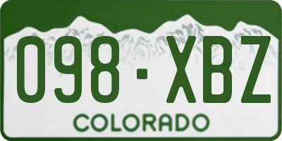 CO license plate 098XBZ