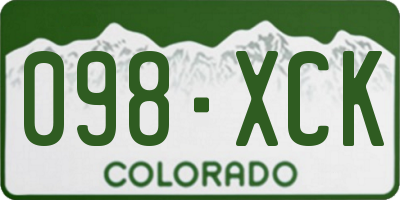 CO license plate 098XCK
