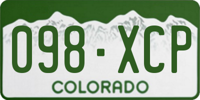 CO license plate 098XCP